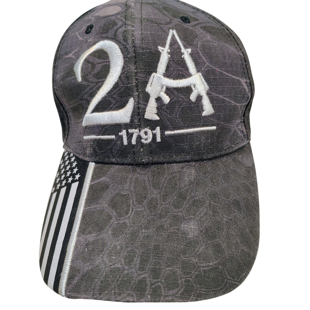 Mens OS 2A 1791 Second Amendment Hat Black Grey Camo Tactical Patriot Cap
